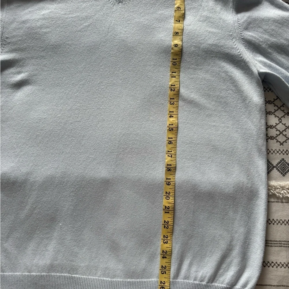 Banana Republic Men’s Light Blue Cotton Cashmere V-Neck Large Sweater
